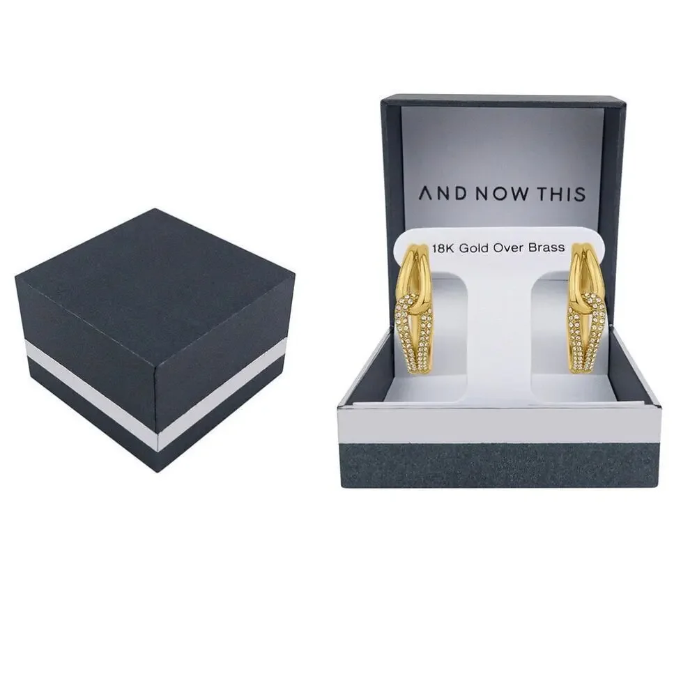 And Now This Cubic Zirconia Gold-Tone Stud Earrings | NWT